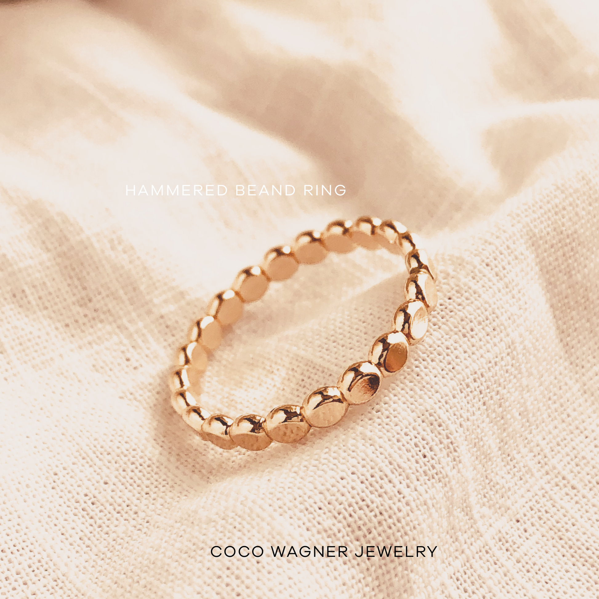 Gold Hammered Beaded Ring, Gold Dot Stacking Ring, Gold Dot Ring, Hammered Beaded Band, Dainty Ring, Stacking Ring, Gift For Her, Gift Ideas, Mothers Day Gift , Simple and Dainty, Stacking Ring,  Dainty Ring, Poppy Ring, Bead Ring, Everyday Ring, 14K gold fill Ring