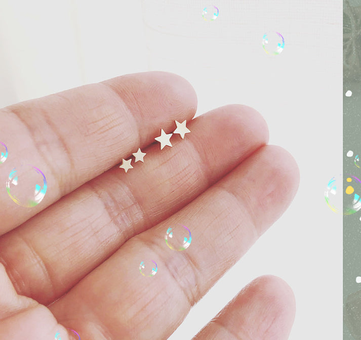 Tiny Star Stud Earrings - Single OR A Pair