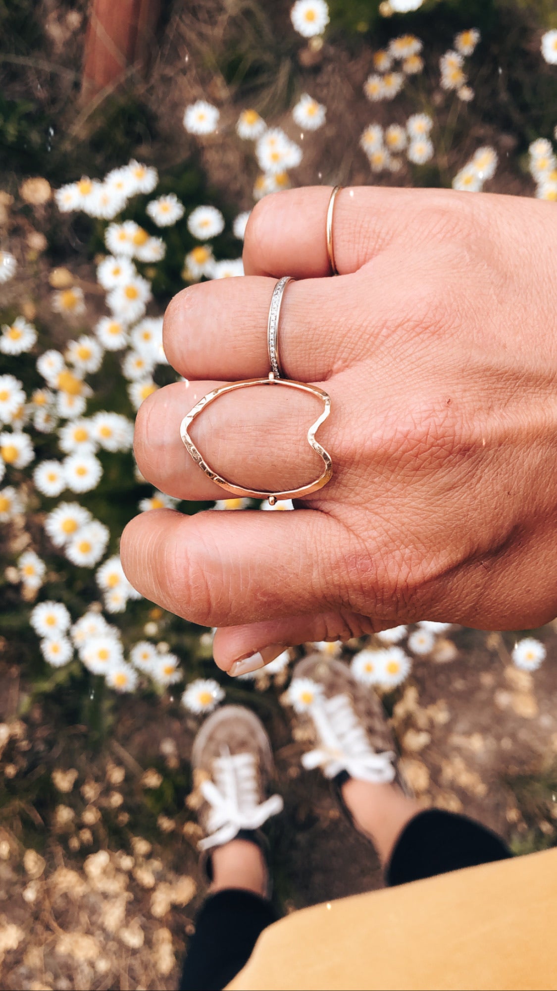 Heart Ring, Organic Heart Ring, Organic Hammered Heart Ring, Open Heart Ring, Thumb Ring, Large Heart Ring, Handmade Ring, Thin Heart Ring