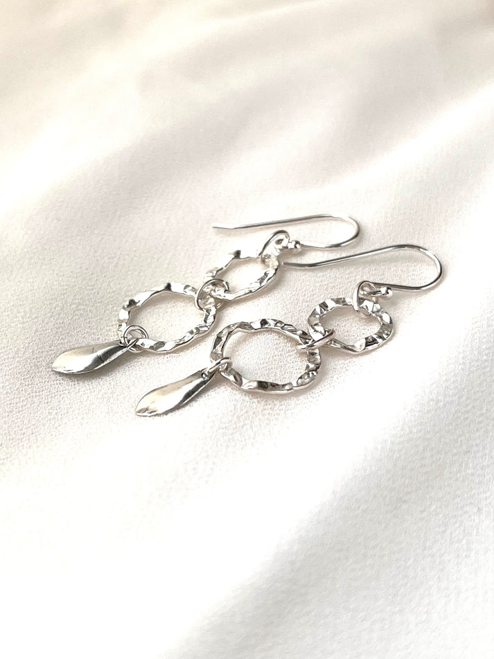 Sterling Silver Circle Drop Earrings