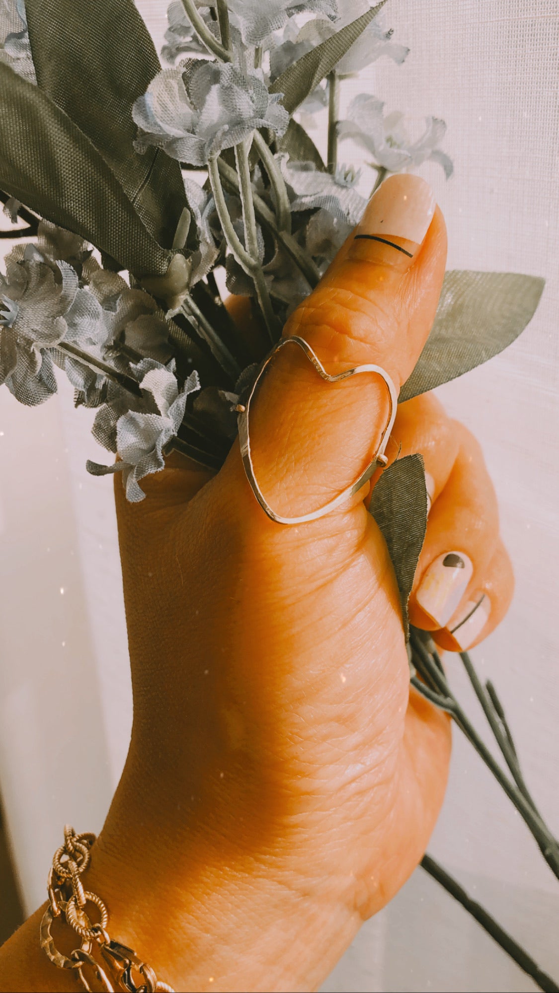 Heart Ring, Organic Heart Ring, Organic Hammered Heart Ring, Open Heart Ring, Thumb Ring, Large Heart Ring, Handmade Ring, Thin Heart Ring