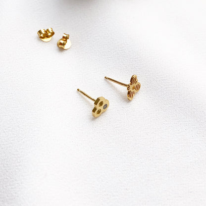 Bee Stud Earrings, Bee and Honeycomb Earrings, Bee Earrings, Mismatched Studs, Bee Jewelry, Honeycomb Jewelry, Gift for Bee Lover, Mothers Gift, Gift for her